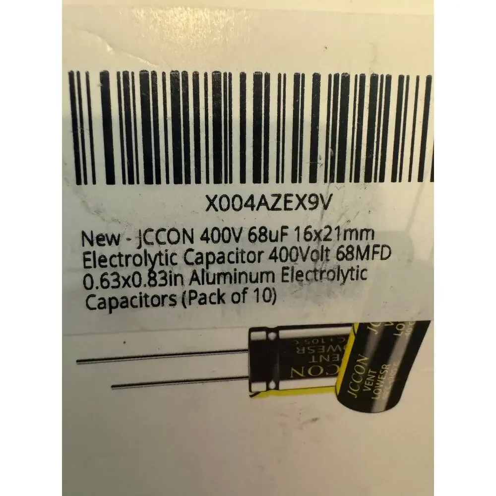 Pack of 10 JCCON Aluminum Electrolytic Capacitors High-Frequency 68μF & 400V NIB